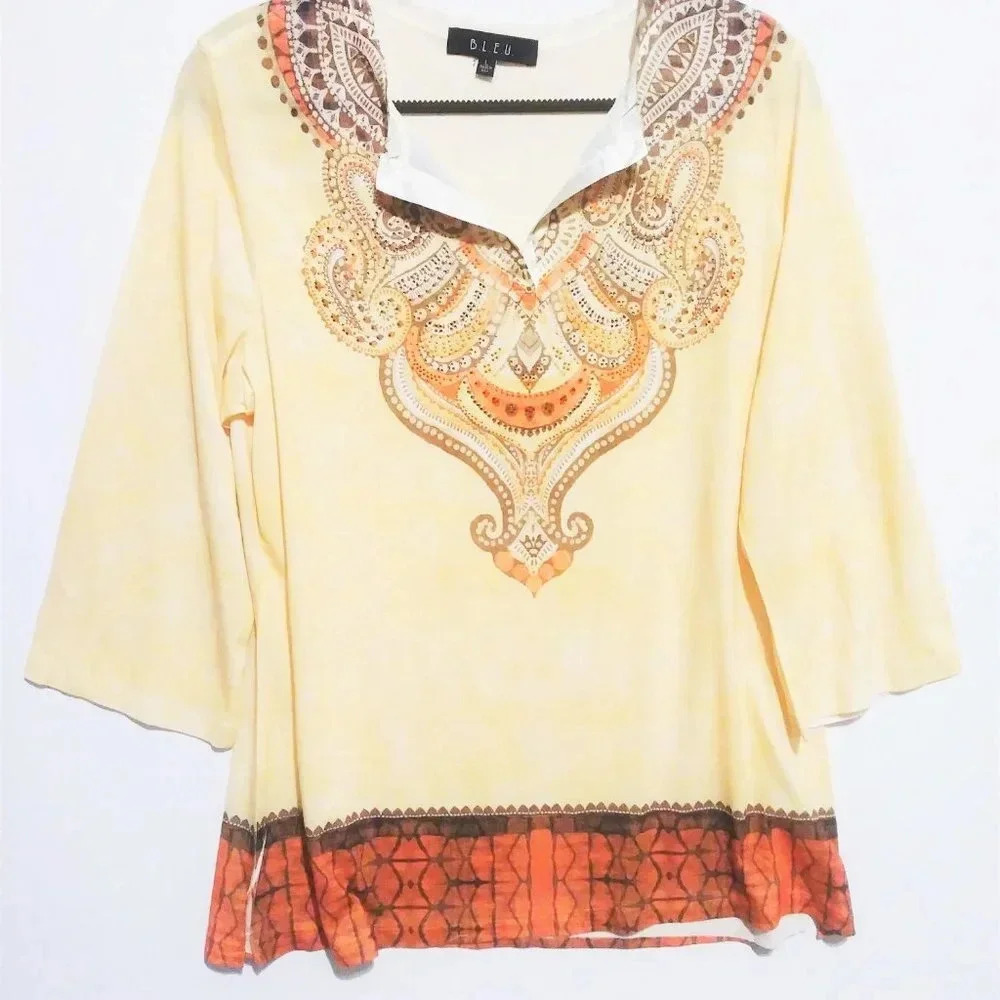 BLEU Print‎ Tunic Top - Picture 2 of 5